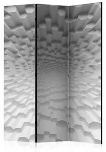 Paravento separè L'abisso dell'oblio: un tunnel bianco infinito astratto di figure