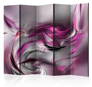Paravento design Pink Swirls II - motivi rosa astratti nello spazio