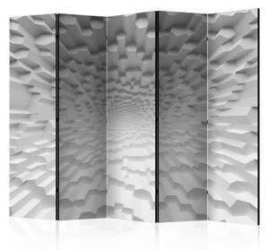 Paravento L'Abisso dell'Oblivione II - tunnel bianco infinito astratto di figure