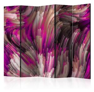Paravento Purple Energy II - Motivo a strisce rosa astratto e artistico