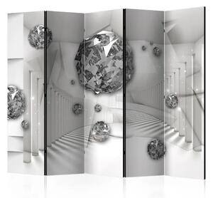 Paravento design Diamond Room II II - cerchi di diamanti nello spazio bianco