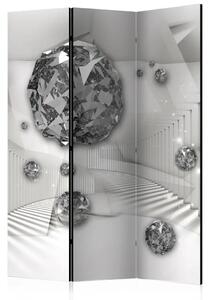 Paravento design Diamond Room II: diamanti astratti nello spazio bianco