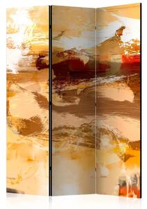 Paravento Desert Storm - Astrazione artistica arancione in stile acquerello