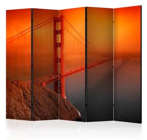Paravento Golden Gate Bridge II - architettura del ponte rosso