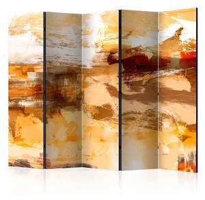 Paravento Desert Storm II - astrazione artistica in arancione