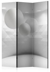 Paravento design Stanza geometrica - figure astratte con illusione 3D nello spazio
