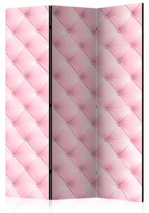 Paravento separè Sweet marshmallow - pelle trapuntata rosa