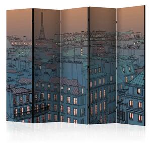 Paravento separè Buonasera Parigi II - panorama notturno della città