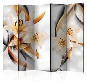 Paravento separè Giglio dell'innocenza II - pianta con fiori gialli illusionistici