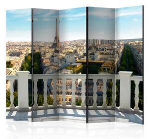 Paravento design Parigi a mezzogiorno II - panorama soleggiato di Parigi