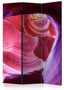 Paravento design Incredibile grotta: lunga distesa di rocce rosa e viola