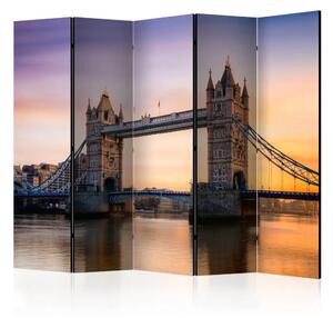 Paravento Alba sul Tower Bridge II - ponte storico al tramonto