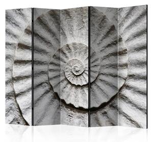 Paravento design Shell II - struttura astratta grigia di conchiglia