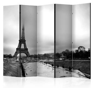 Paravento design Parigi: Torre Eiffel II - paesaggio in bianco e nero