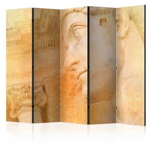 Paravento separè Dio greco II: architettura e scultura in un tema retrò arancione