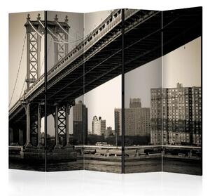 Paravento design Manhattan Bridge, New York II - ponte in seppia
