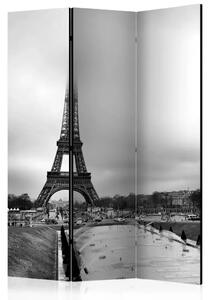 Paravento separè Parigi: Torre Eiffel - paesaggio in bianco e nero
