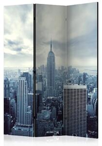 Paravento design Blue York - architettura di NYC su cielo limpido