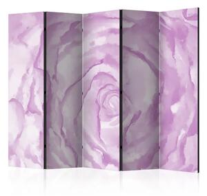 Paravento design Rosa Rosa II - composizione acquerellata di rosa viola