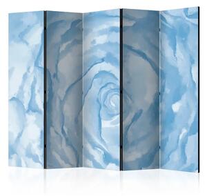 Paravento separè Rosa blu II - composizione acquerellata di rosa blu