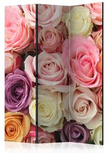 Paravento Rose Pastello - bouquet romantico di rose pastello