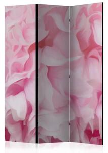 Paravento design Azalea Rosa - vellutata composizione di petali rosa