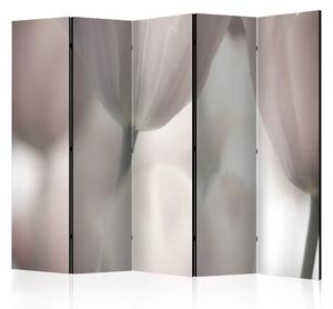 Paravento separè Arte Floreale dei Tulipani II - tulipani in bianco e nero