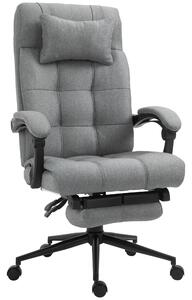 Vinsetto Sedia da Ufficio Ergonomica Reclinabile Girevole, Poltrona moderna con Poggiatesta e Poggiapiedi, Grigio | Aosom Itay