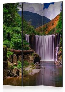 Paravento design Reggae Falls - Grande cascata tra montagne e foreste