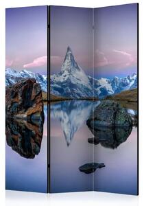 Paravento design Montagna Solitaria - Lago e montagna rocciosa