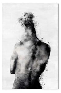 Quadro Pensieroso verticale - astratta silhouette in bianco e nero