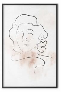 Poster: Linea stellare - arte lineare astratta Marilyn Monroe, sfondo chiaro
