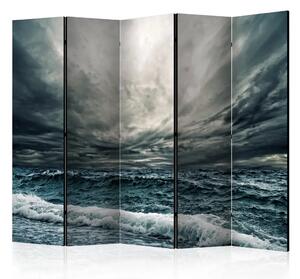 Paravento Ocean waves II - onde agitate su sfondo di cielo scuro