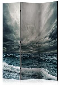 Paravento design Ocean waves - onde oceaniche agitate e cielo tempestoso