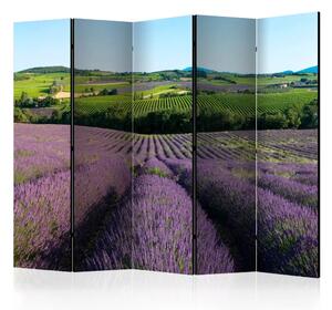 Paravento design Campi di lavanda II - Paesaggio provenzale