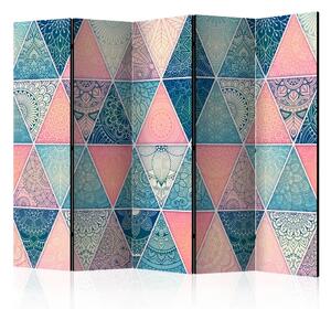 Paravento Ornamenti triangolari II - composizione orientale colorata