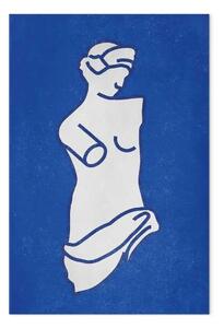 Quadro su tela Figura di Venere - Grafica modellata su uno sfondo blu