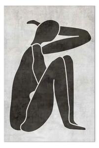 Quadro su tela Silhouette di una donna sensuale - grafica bianco-nera in scandi boho