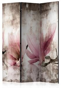 Paravento design Magnolie storiche - composizione floreale in fiori rosa