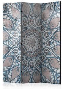 Paravento design Mandala - astrazione orientale a due colori nello stile zen