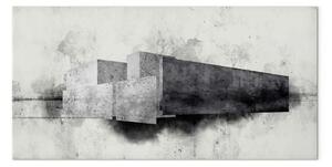 Quadro contemporaneo Variante architettonica - astratta in bianco e nero
