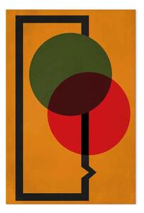 Quadro su tela Due ruote - astrazione modernista con figure geometriche