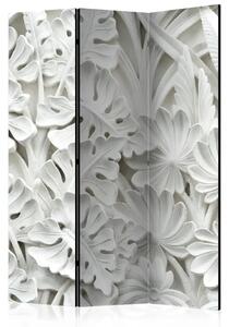 Paravento design Arte della natura - composizione di ornamenti floreali bianchi