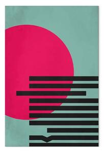 Quadro contemporaneo Sole rosa verticale
