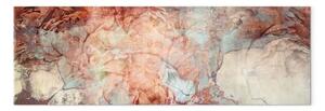 Quadro su tela Mosaico dei fiori - Astrazione orizzontale in blu e rosso