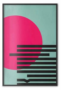 Poster: Sole rosa - figure geometriche colorate in tema astratto