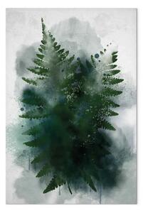 Quadro moderno Foglie di piante in una nuvola fredda di nebbia, verde e grigio