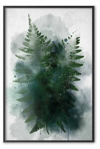 Poster: Felce dipinta - composizione astratta di felce verde