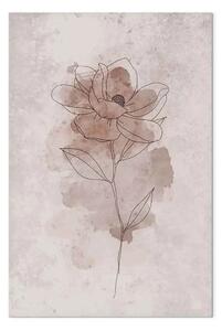 Quadro contemporaneo Fiore gioia - disegno lineare fiore astratto