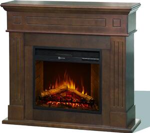 Camino elettrico caminetto da terra CAMBRIDGE in legno Noce 110x36x100h